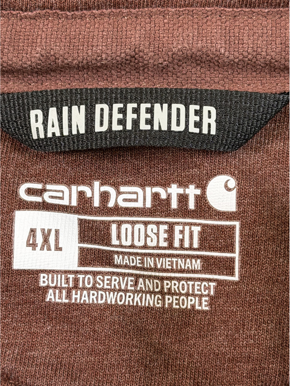Carhartt Rain Defender Loose Fit 4XL Hoodie Sweatshirt in Brown - Picture 3 of 6